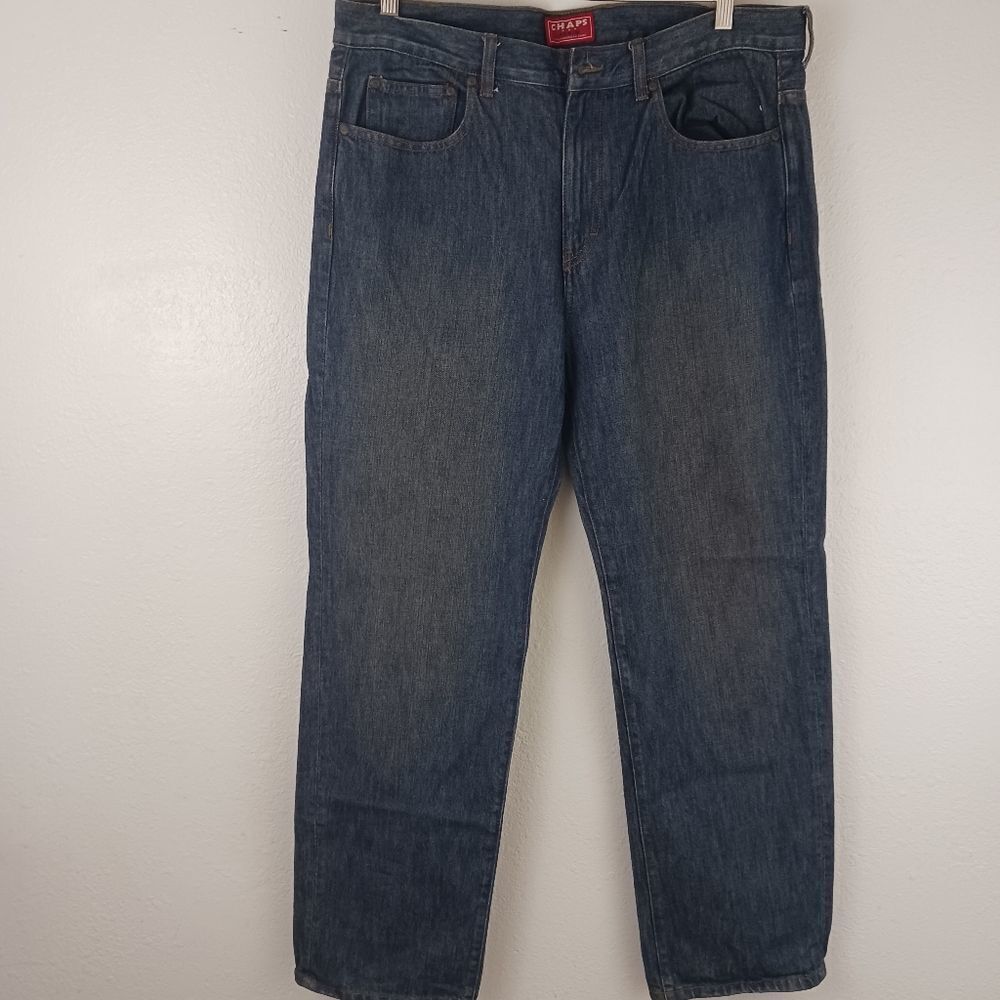Chaps straight leg blue jeans size 36/32